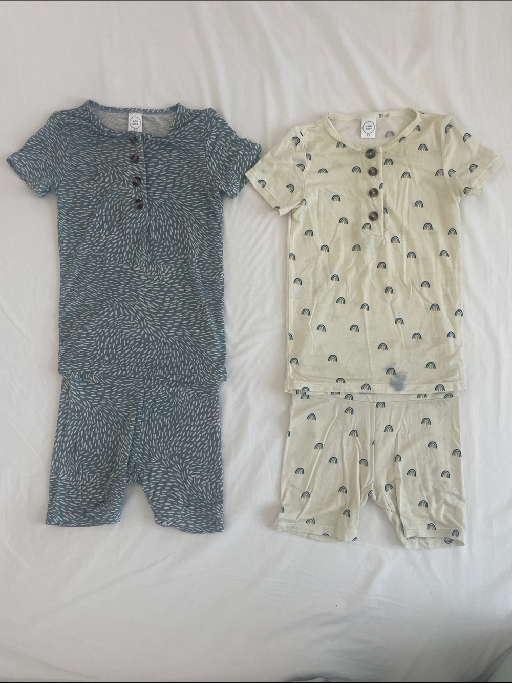 Lou Lou & Company Shorty Set lot - Blue and Cream 2T (GUC/Play)
